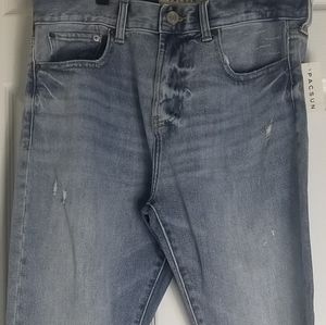 PACSUN SLIM TAPE DESTROYED JEANS